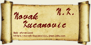 Novak Kucanović vizit kartica